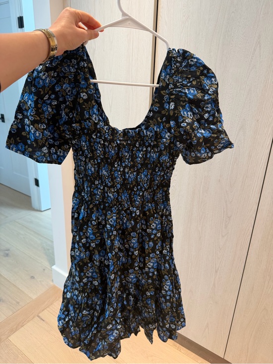 GAP Dresses & Skirts - GAP Black Mini Dress with Blue Floral Print